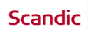 Logotyp Scandic röd text
